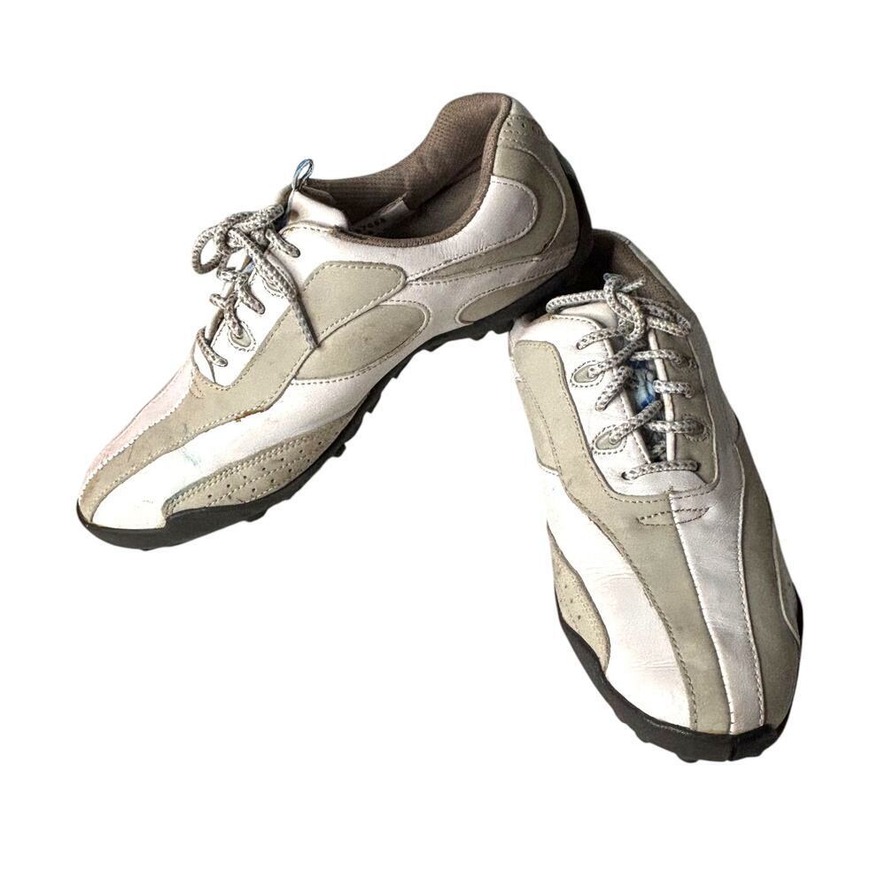 FootJoy Women's Leather Golf Shoes White Beige Size 7